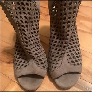 Ivanka Trump suede ope toe booties